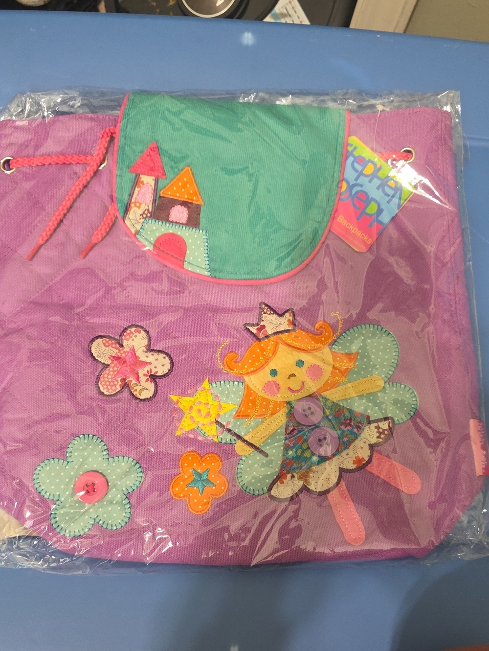 Stephen Joseph  Kids Fairy Backpack Tote with Turquoise Flap